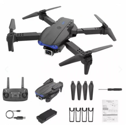 Drone E88 PRO Plegable con Doble Cámara - 4K y GPSUna opción versátil y accesible para capturar momentos desde el aire.